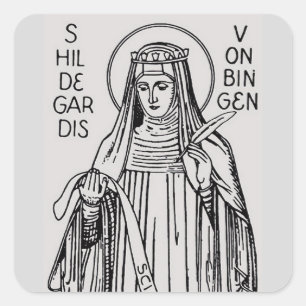 Saint Hildegard of Bingen Medieval Mystic Square Sticker