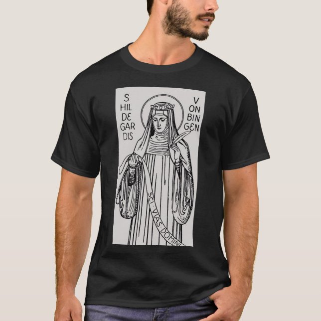 Saint Hildegard of Bingen Medieval Mystic T-Shirt (Front)