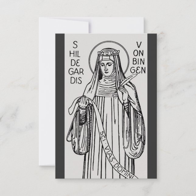 Saint Hildegard of Bingen Medieval Mystic Thank You Card (Front)