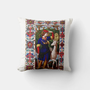 Saint Hubert of Liege with the stag  Cushion
