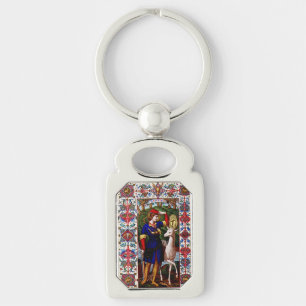 Saint Hubert of Liege with the stag  Key Ring