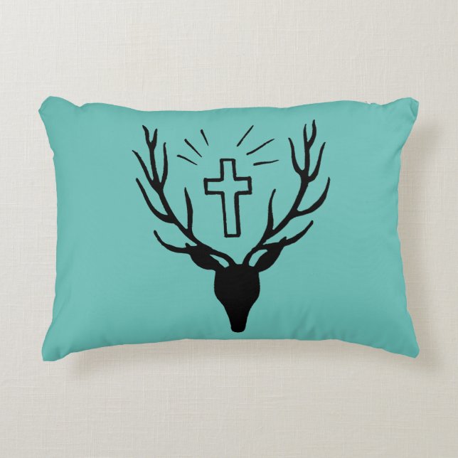 Saint Hubert's Stag Decorative Cushion (Front)