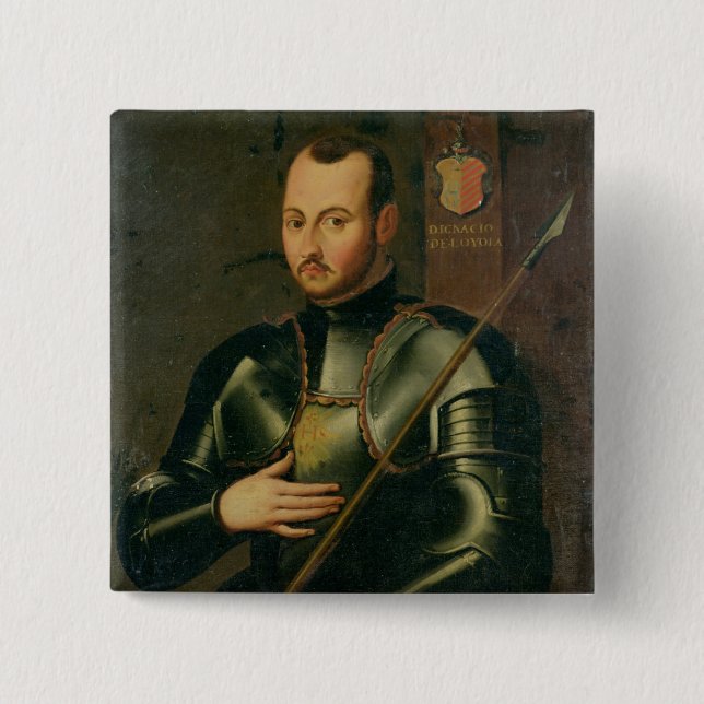 Saint Ignatius of Loyola 15 Cm Square Badge (Front)