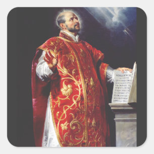 Saint Ignatius of Loyola Founder of the Jesuits Square Sticker