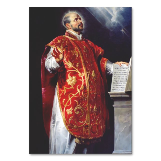 Saint Ignatius of Loyola Founder of the Jesuits Table Number (Front)