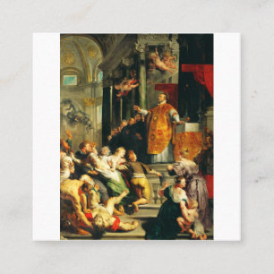 Saint Ignatius of Loyola Sacred Icon Fine Art Square Business Card