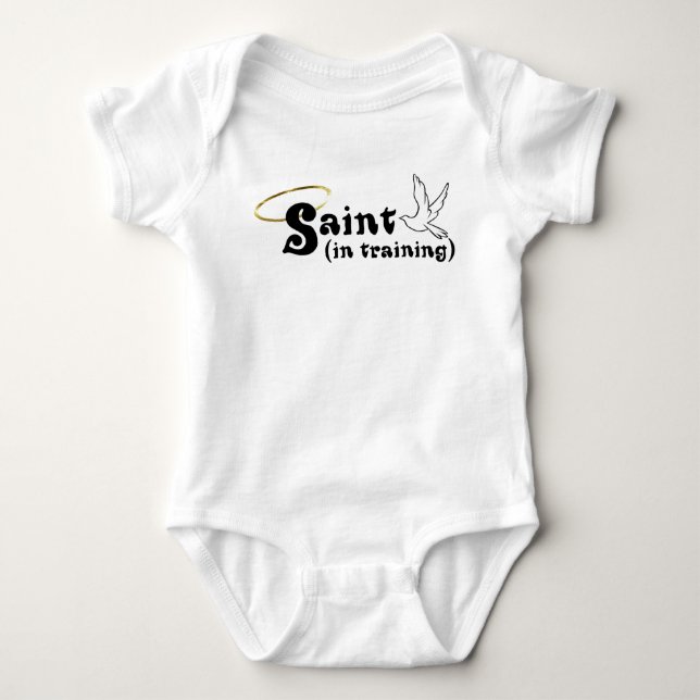Saint In Training Baby Bodysuit (Front)