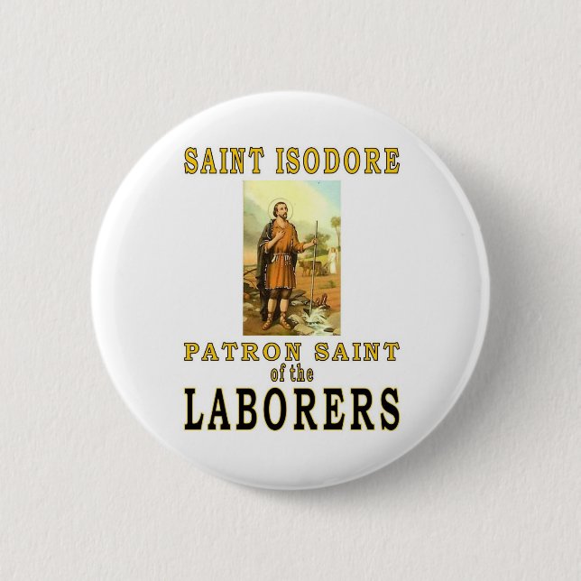 SAINT ISODORE 6 CM ROUND BADGE (Front)