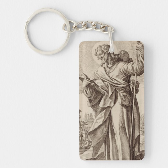 Saint James the Great one of Twelve Apostles Key Ring (Front)