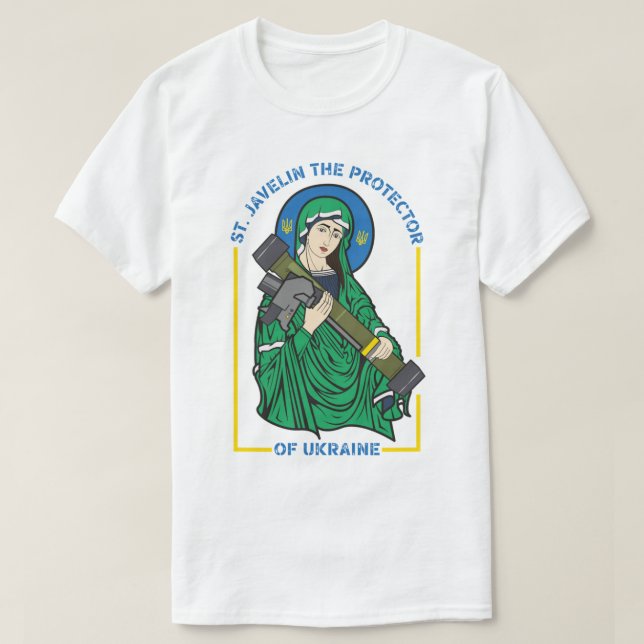 Saint Javelin The Protector of Ukraine - St. Javel T-Shirt (Design Front)