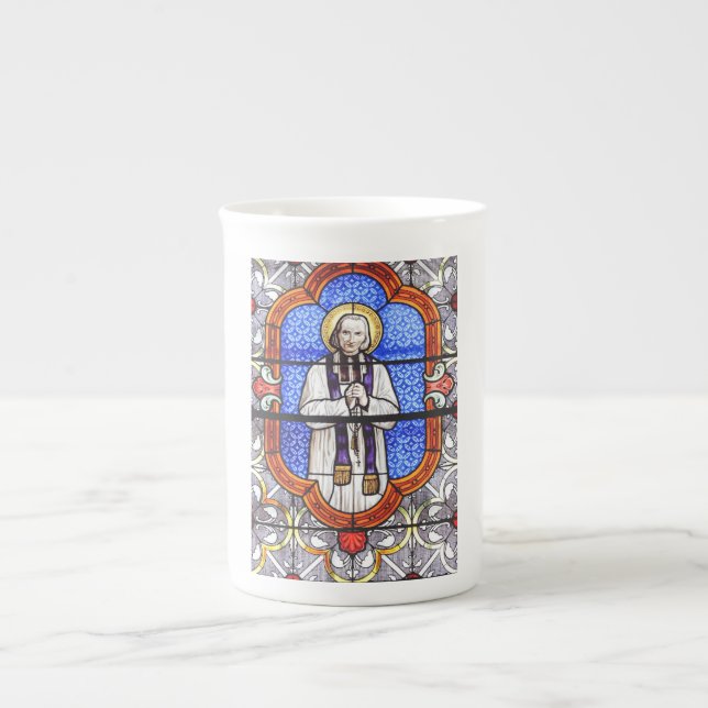Saint Jean Vianney Premium Soul Guide Art Print Bone China Mug (Front)