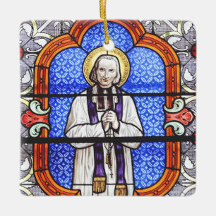 Saint Jean Vianney Premium Soul Guide Art Print Ceramic Ornament