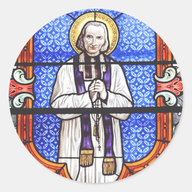 Saint Jean Vianney Premium Soul Guide Art Print Classic Round Sticker (Front)