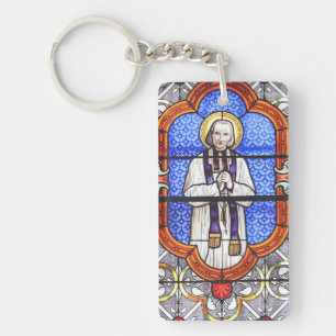 Saint Jean Vianney Premium Soul Guide Art Print Key Ring