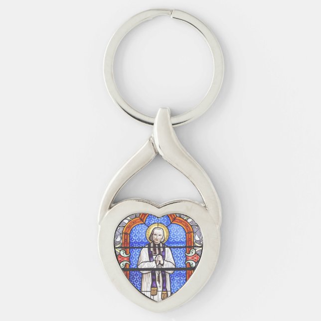 Saint Jean Vianney Premium Soul Guide Art Print Key Ring (Front)