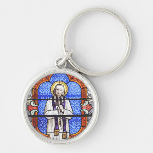 Saint Jean Vianney Premium Soul Guide Art Print Key Ring