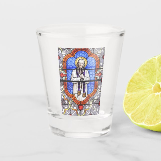 Saint Jean Vianney Premium Soul Guide Art Print Shot Glass (Front)