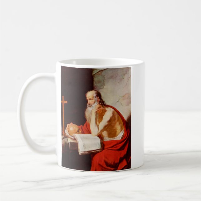 Saint Jerome Father of Biblical Scholarship Coffee Mug (Left)