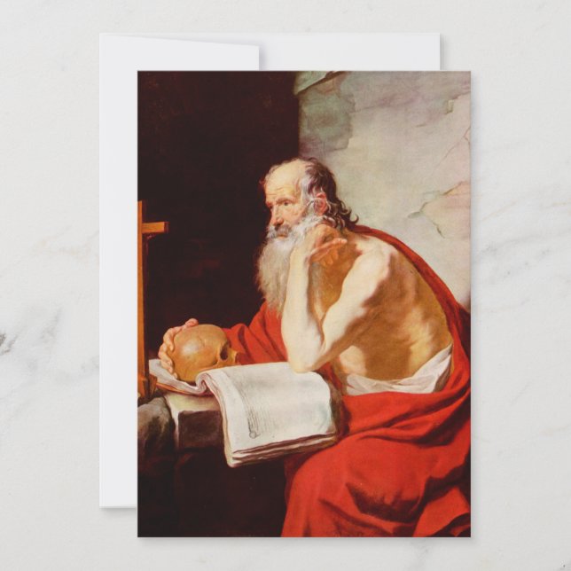 Saint Jerome Father of Biblical Scholarship Holiday Card (Front)