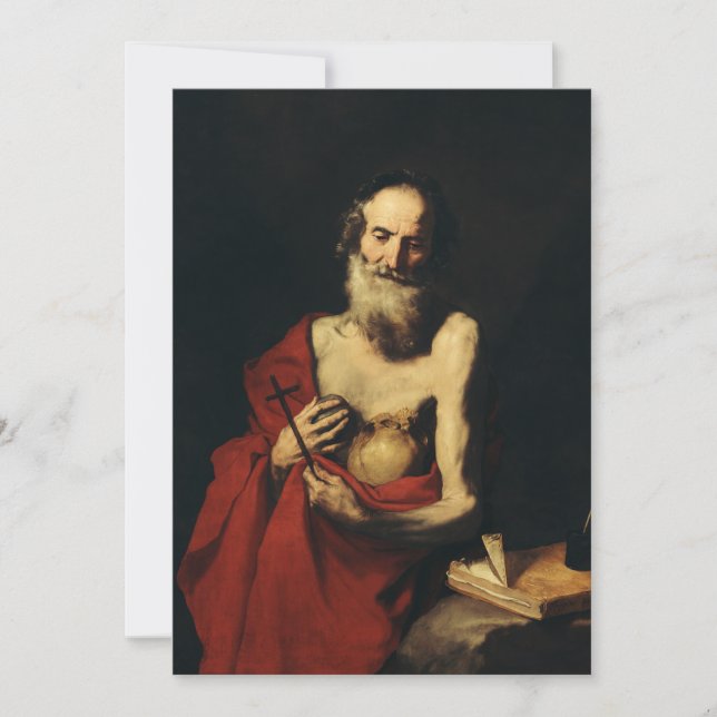 Saint Jerome Father of Biblical Scholarship Holiday Card (Front)