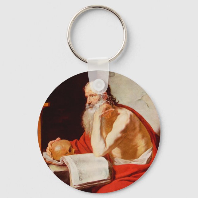 Saint Jerome Father of Biblical Scholarship Key Ring (Front)