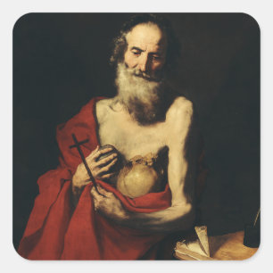 Saint Jerome Father of Biblical Scholarship Square Sticker