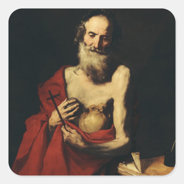 Saint Jerome Father of Biblical Scholarship Square Sticker (Front)