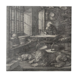 Saint Jerome in His Study by Albrecht Durer Tile