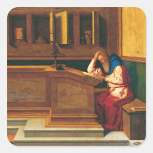 Saint Jerome Study Vincenzo Catena Painting art ca Square Sticker