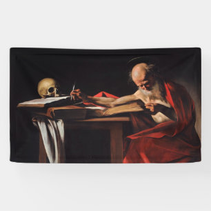 Saint Jerome Writing (by Caravaggio) Banner