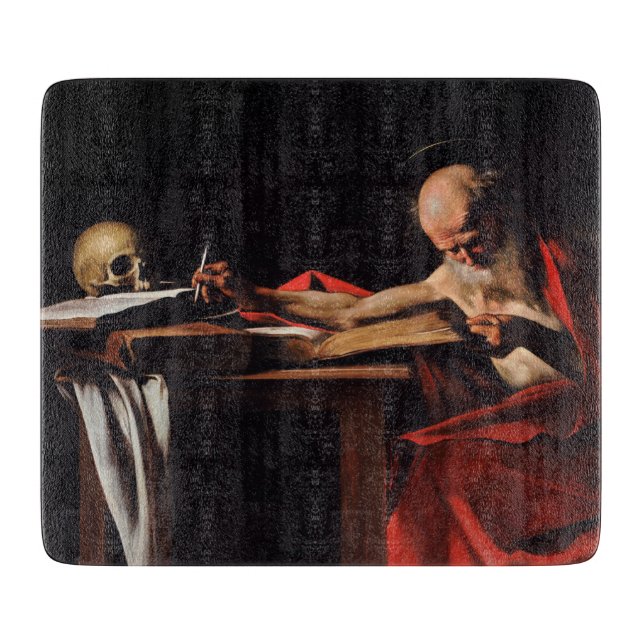 Saint Jerome Writing (by Caravaggio) Cutting Board (Front)