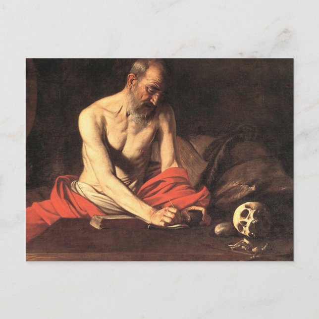 Saint Jerome Writing - Caravaggio Postcard (Front)