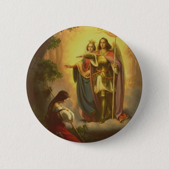 Saint Joan of Arc Defender of France 6 Cm Round Badge (Front)
