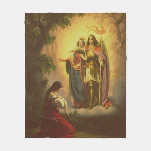 Saint Joan of Arc Defender of France Fleece Blanket (Front)