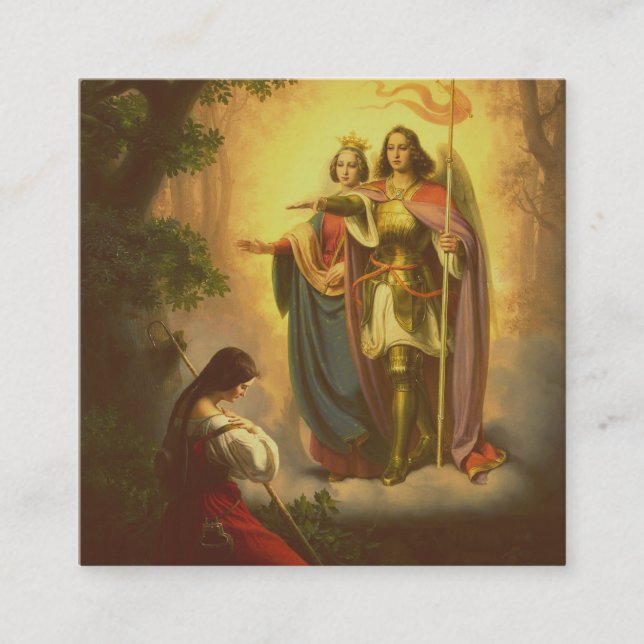 Saint Joan of Arc Defender of France Square Business Card (Front)