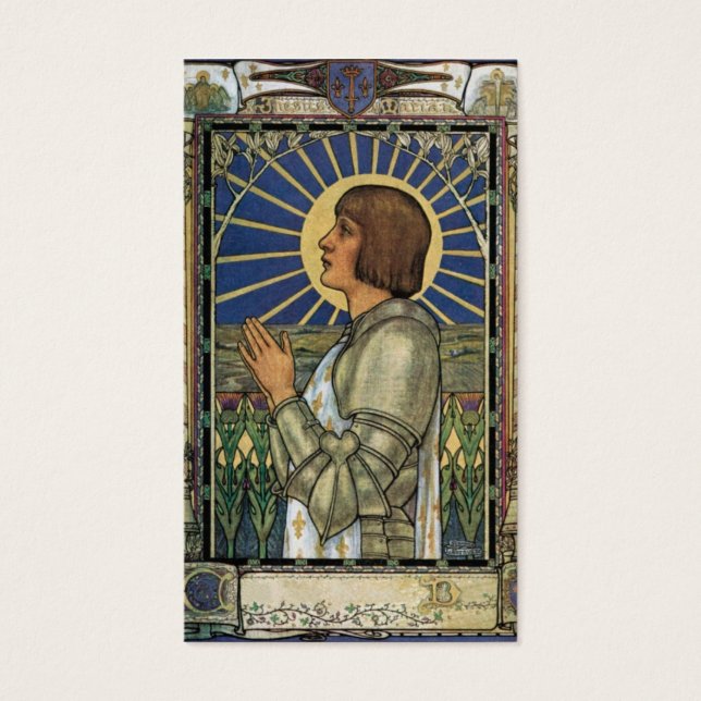 Saint Joan of Arc Stained Glass Image (Front)