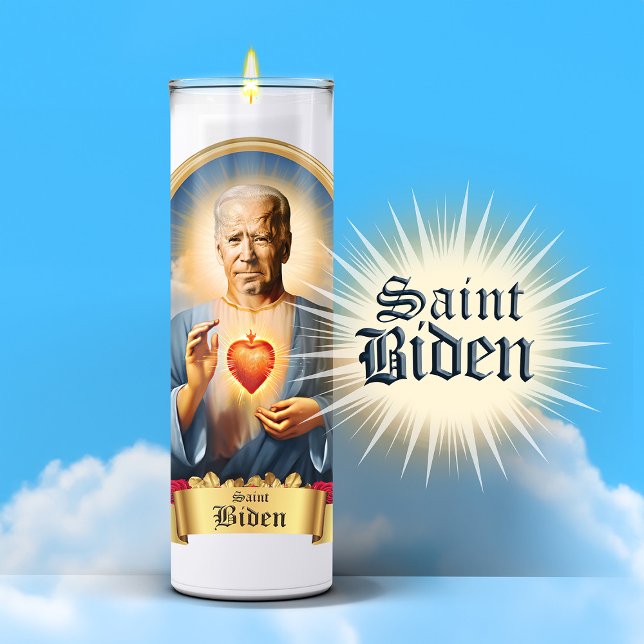 Saint Joe Biden Prayer Candle (Saint Joe Biden Devotional Prayer Candle Sticker Label)