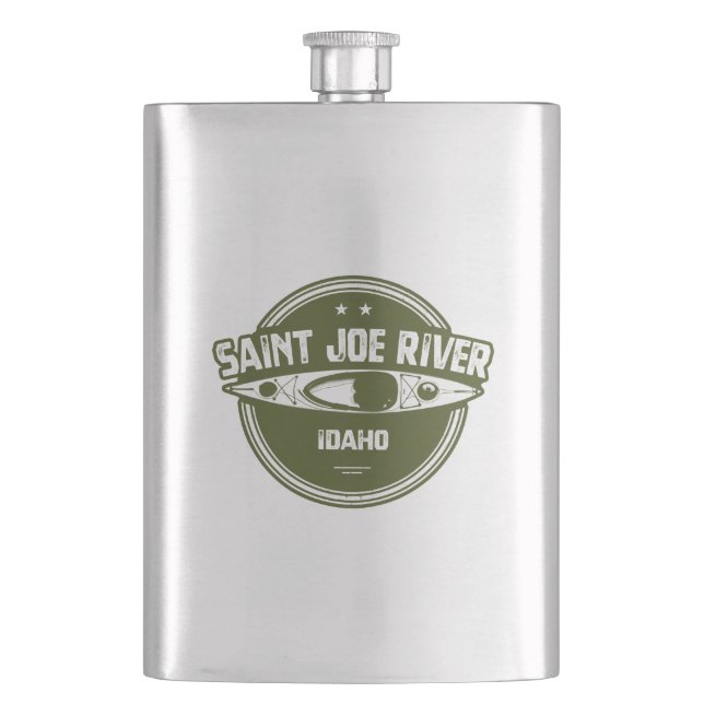 Saint Joe River Idaho Kayaking Hip Flask (Front)