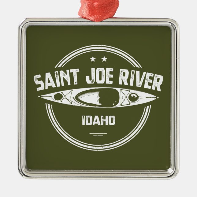 Saint Joe River Idaho Kayaking Metal Tree Decoration (Front)