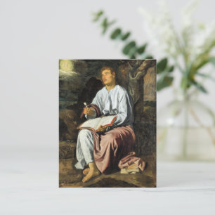 Saint John at Patmos, fine art, Postcard