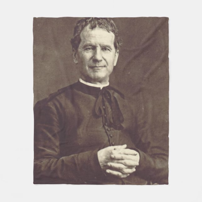 Saint John Bosco Father and Teacher of Youth Fleece Blanket (Front)