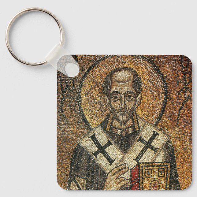 Saint John Chrysostom archbishop of Constantinople Key Ring (Front)