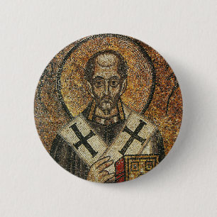 Saint John Chrysostom Doctor of the Church 6 Cm Round Badge