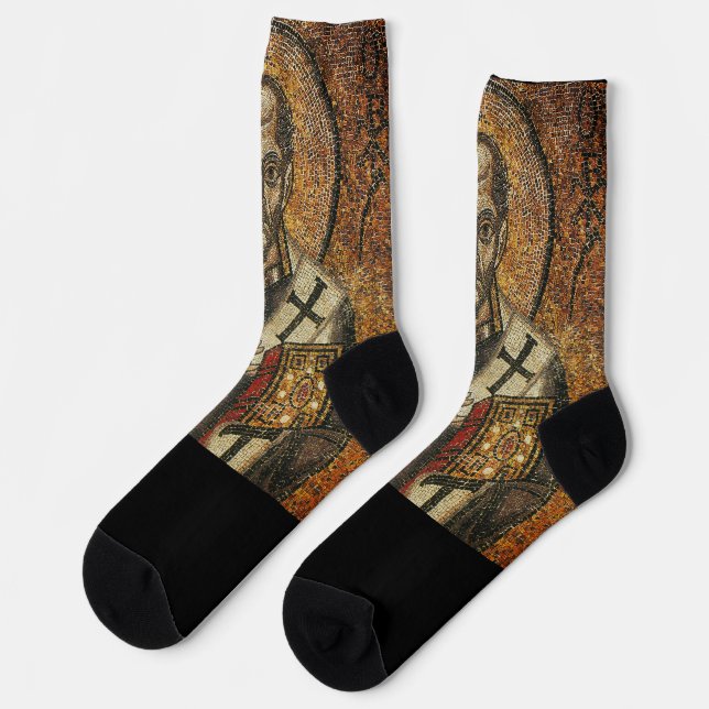 Saint John Chrysostom Doctor of the Church Socks (Left)
