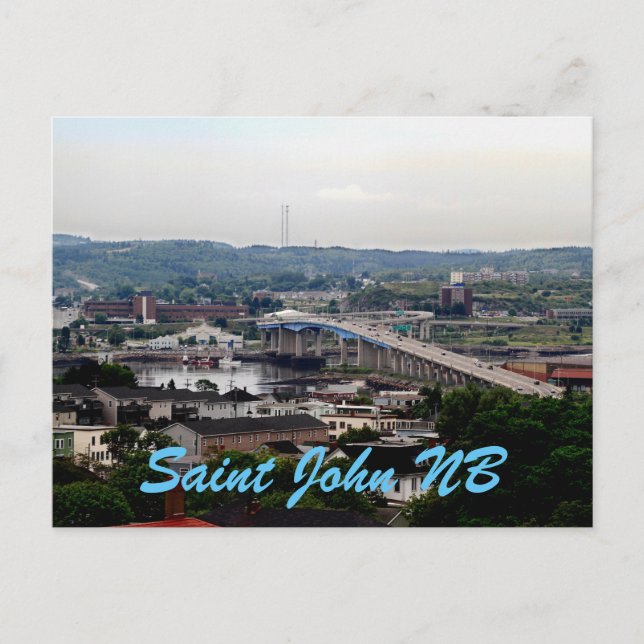 Saint John NB down town Postcard (Front)