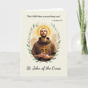 Saint John of the Cross Gods Peace with Scripture Card