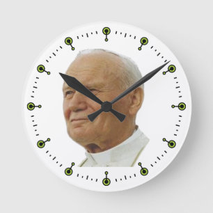 Saint John Paul II Round Clock