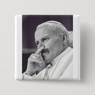 Saint John Paul II The Great Communicator Fine Art 15 Cm Square Badge
