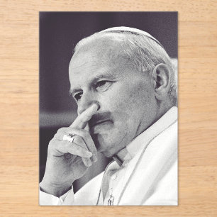 Saint John Paul II The Great Communicator Fine Art Acrylic Invitations
