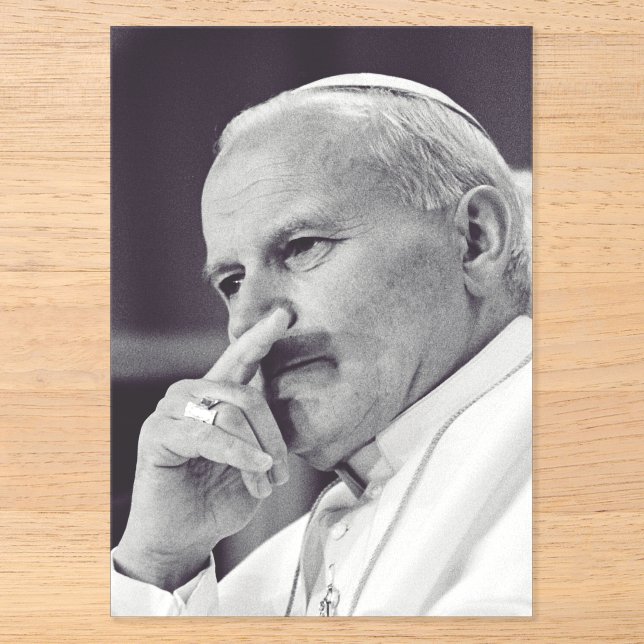 Saint John Paul II The Great Communicator Fine Art Acrylic Invitations (Front)